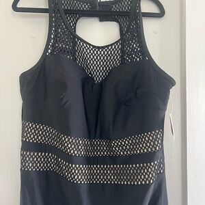 Cacique Swimwear Black Bandeau Bra with Supportive Underwire